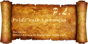 Polácsik Laurencia névjegykártya